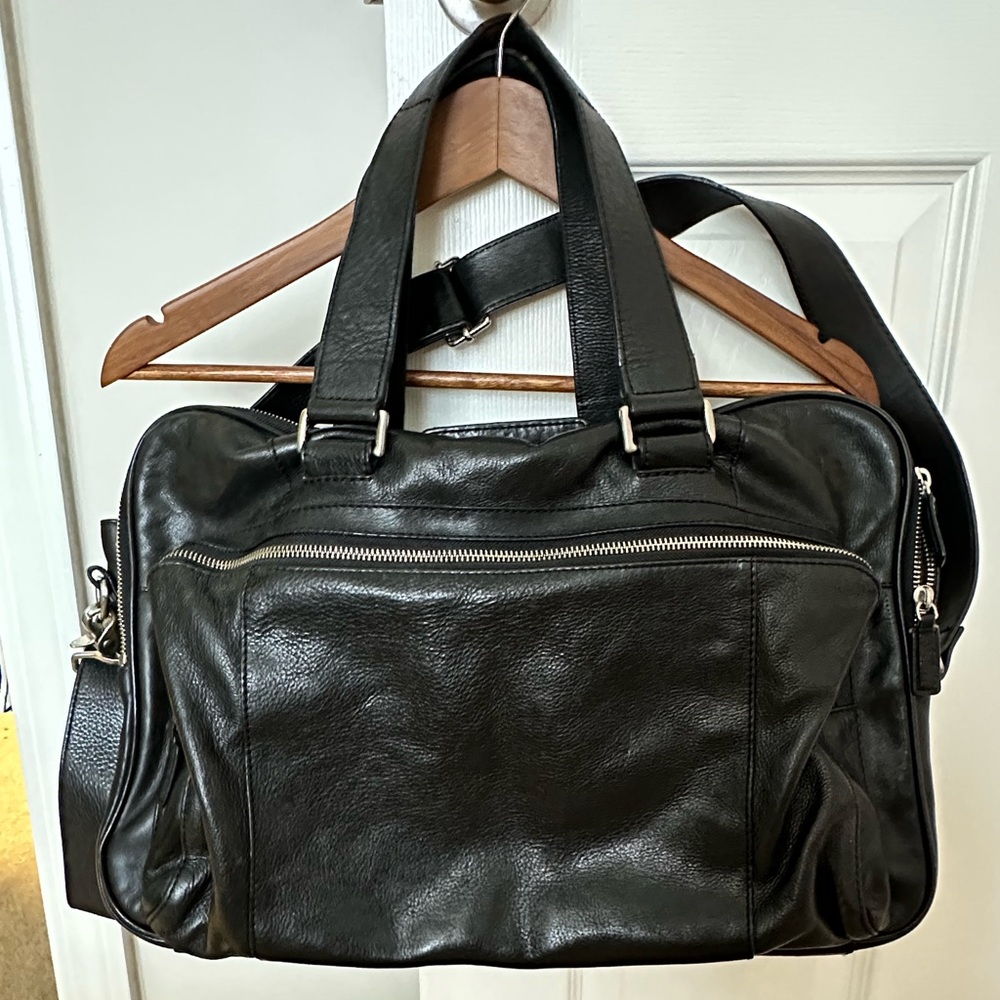 Cole Haan Black Leather Messenger Bag